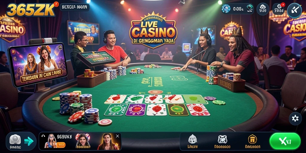Tampilan Live Casino yang memukau dan interaktif di 365ZK.