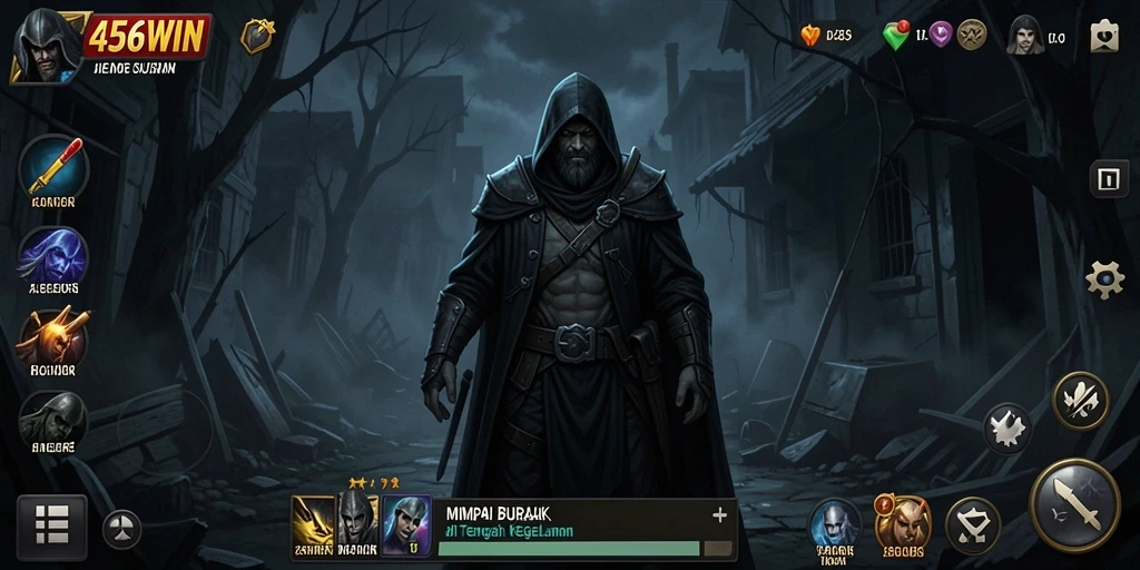 Tampilan gameplay menegangkan dari 456WIN dengan monster menyeramkan.
