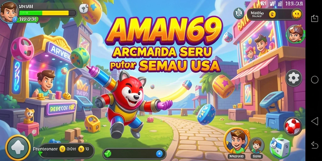 Tampilan utamanya menampilkan aksi mendebarkan dalam permainan Arcade.