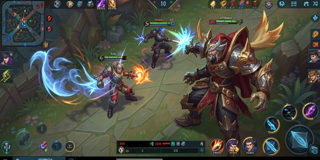 Tangkapan layar gameplay APINAGA menampilkan aksi pertarungan seru.