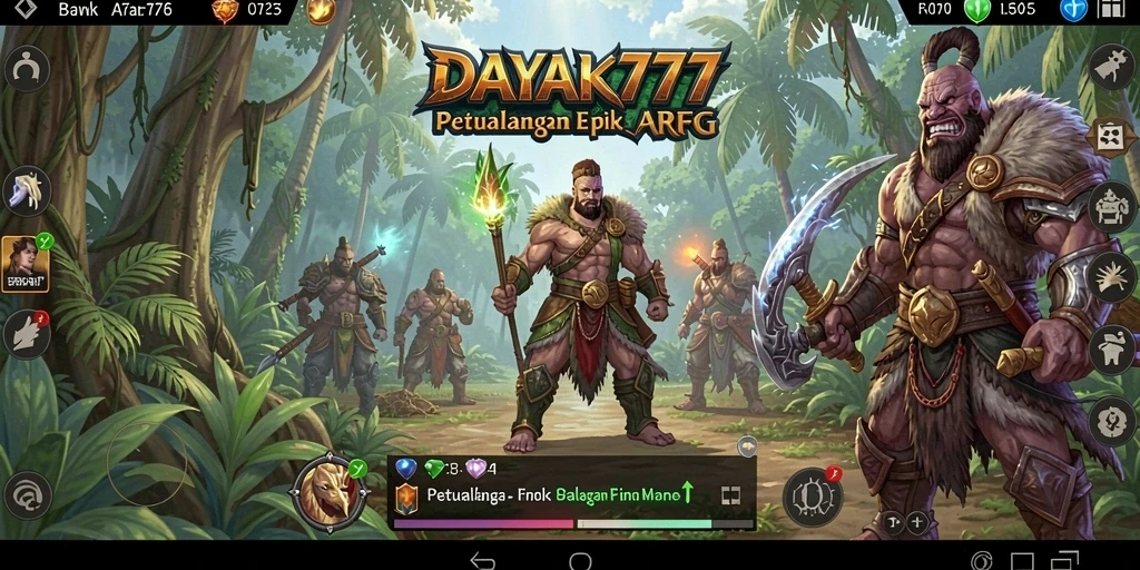 Screenshot utama DAYAK777 menampilkan aksi pertarungan ARPG yang intens.