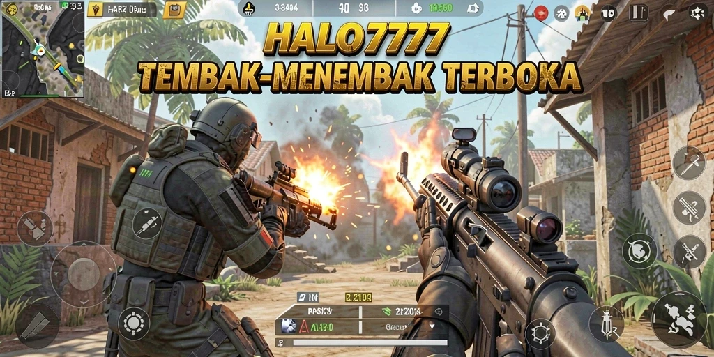 Screenshot utama yang menampilkan aksi gameplay seru HALO777.