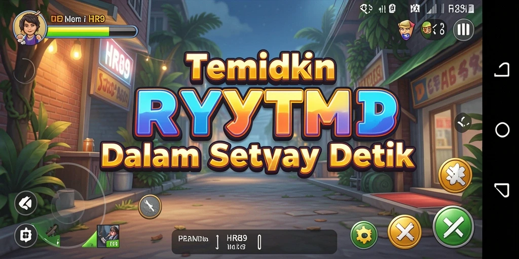Tampilan gameplay HR89 dengan berbagai pilihan musik menarik.