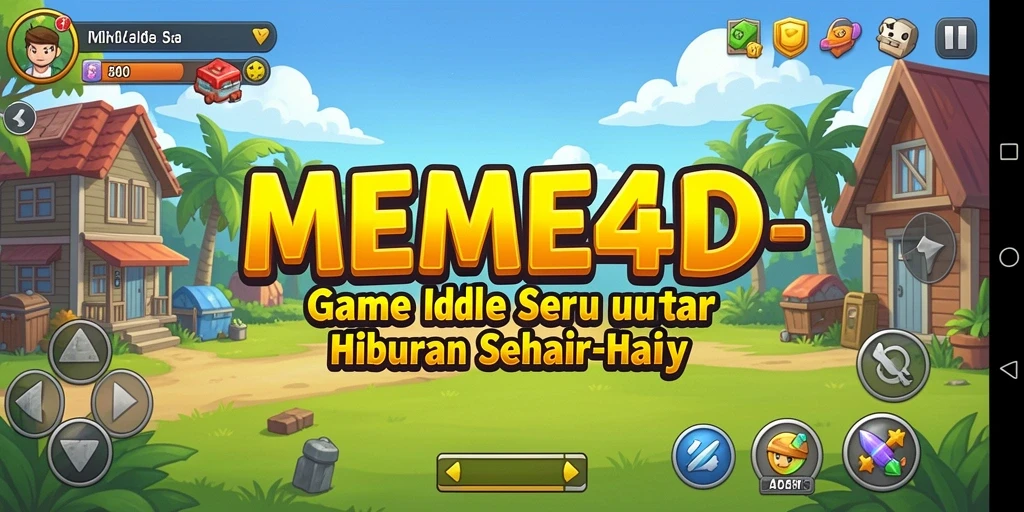 Tangkapan layar utama gameplay MEME4D yang menampilkan karakter dan aktivitas menarik.