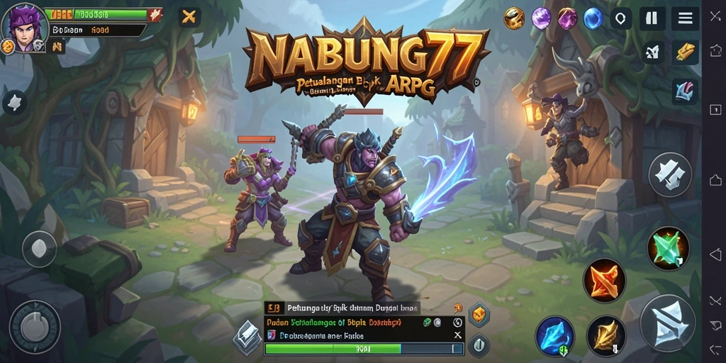 Screenshot menampilkan aksi seru dalam permainan ARPG NABUNG77.
