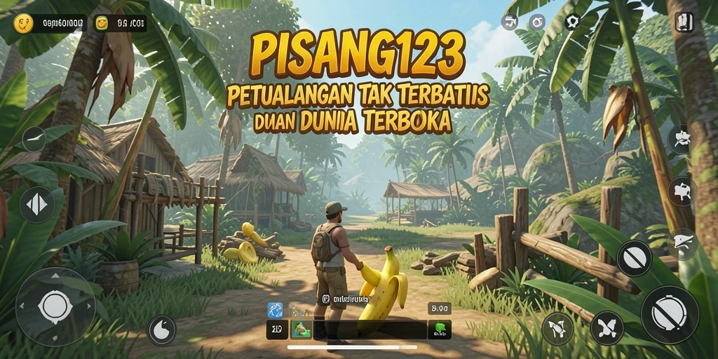 Tangkapan layar menunjukkan gameplay PISANG123 yang penuh aksi dan petualangan.