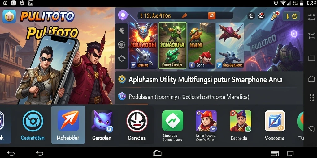 Antarmuka pengguna PULITOTO dengan berbagai fitur utility.