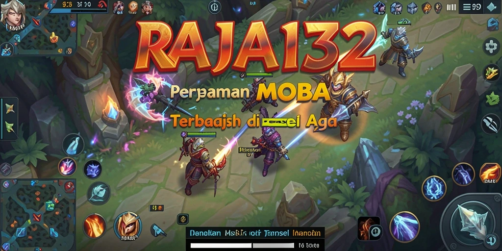 Screenshot dari gameplay seru MOBA RAJA132.