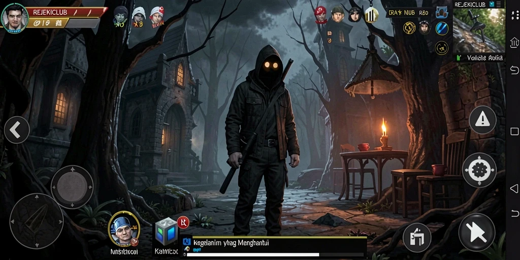 Gameplay menyeramkan di REJEKICLUB dengan suasana mencekam.