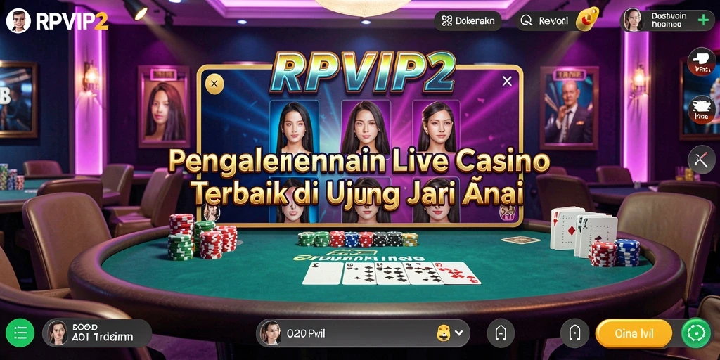 Tampilan permainan Live Casino RPVIP2 yang menarik dan interaktif.
