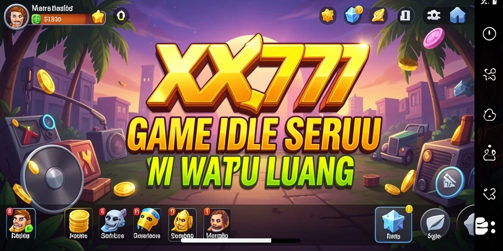 Tampilan gameplay Idle yang seru dan penuh warna di XXX777.